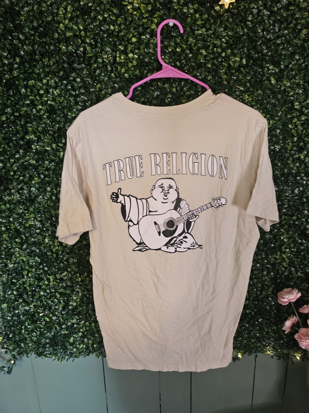 True Religion Men’s Beige Graphic T-Shirt